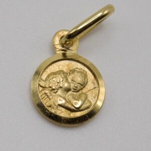 14k Solid Gold Angel Pendant - Set of Two - Vintage